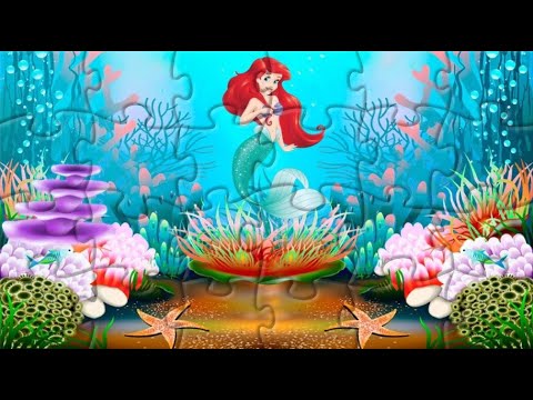 Ðpuzzle ariel la sirenita en el mar ðpuzzle game rompecabezas para niãos dibujos animados