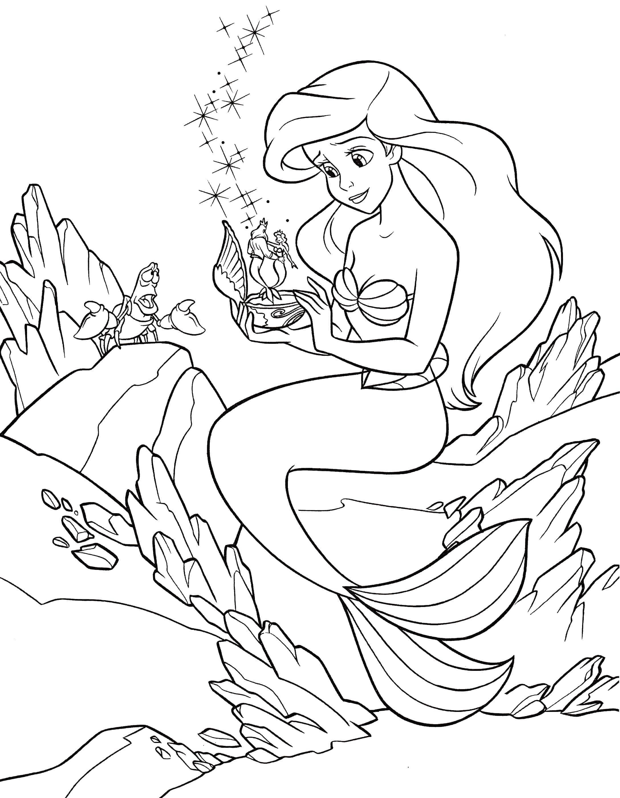 Little mermaid ariel coloring pages print for girls beautiful images