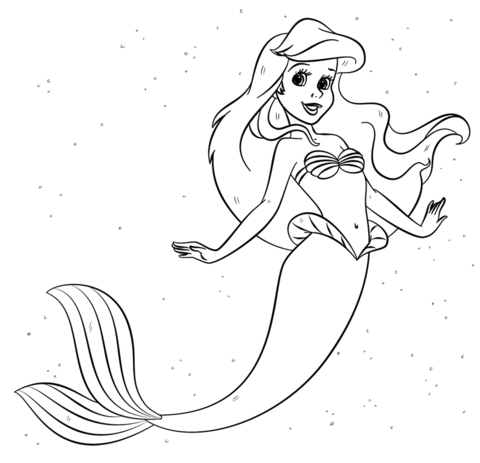 Dibujo de ariel de la sirenita para colorear dibujos para colorear imprimir gratis