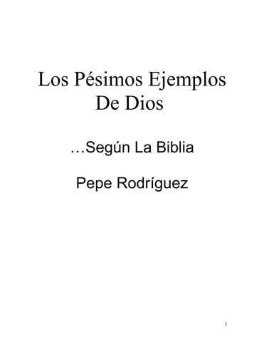 Rodriguez pepe los pesimos ejemplos de dios segun la biblia by rebu