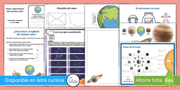 Recurso educativo ficha del sistema solar para imprimir