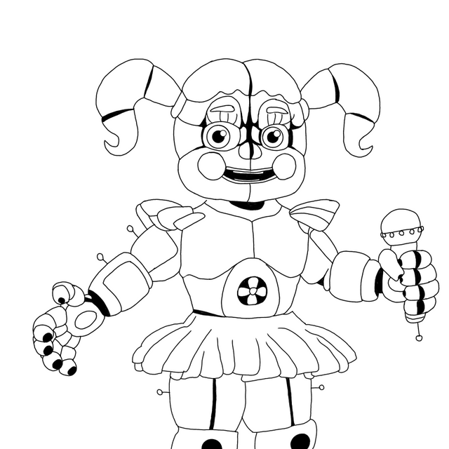 I traced the sister location characters and got this no ballora bc all the images i imported came out too pixelated to trace extra are next rfivenightsatfreddys