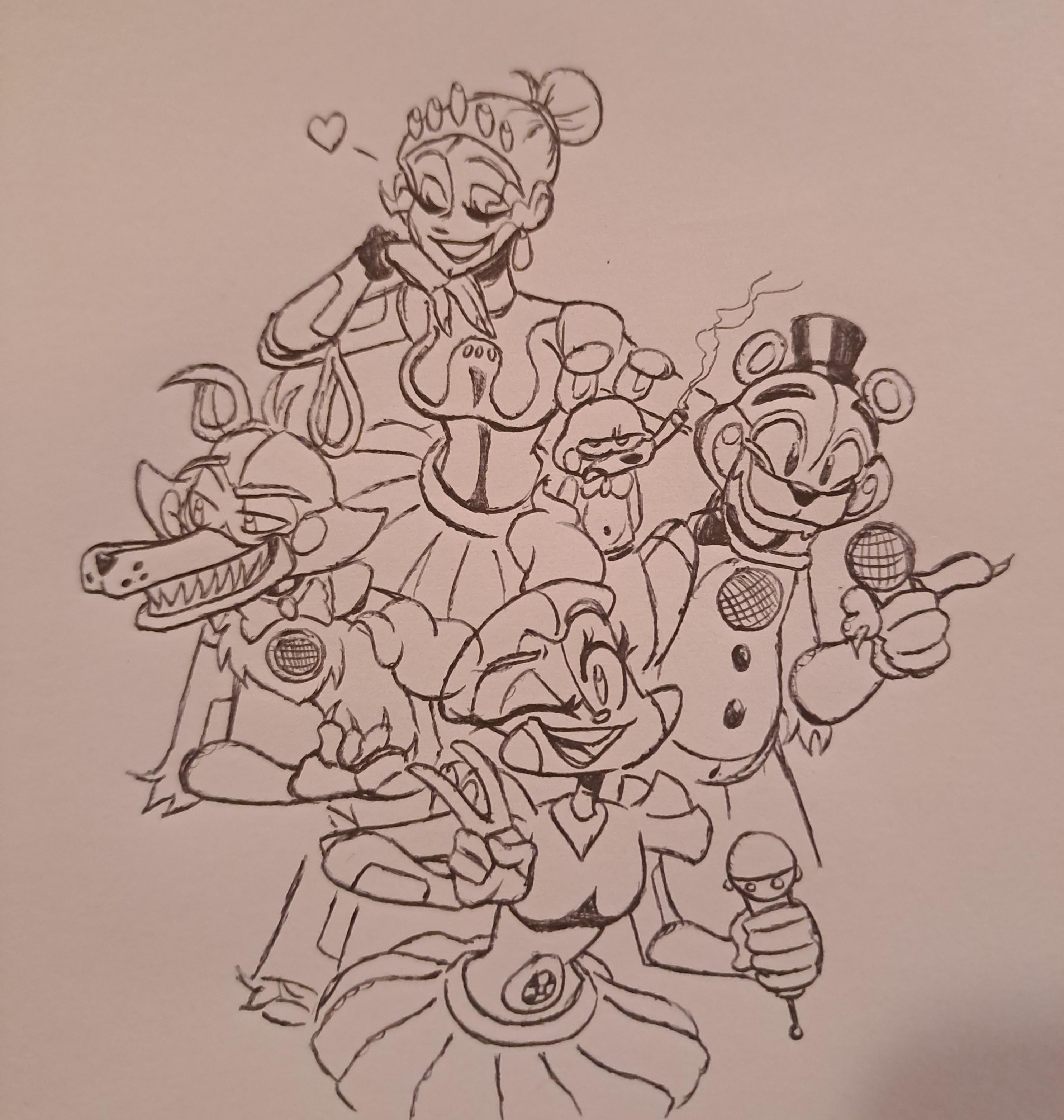 A bit late but ive made a little drawing for the th anniversary of fnaf sister location one of my favorite games in the franchise d rfivenightsatfreddys