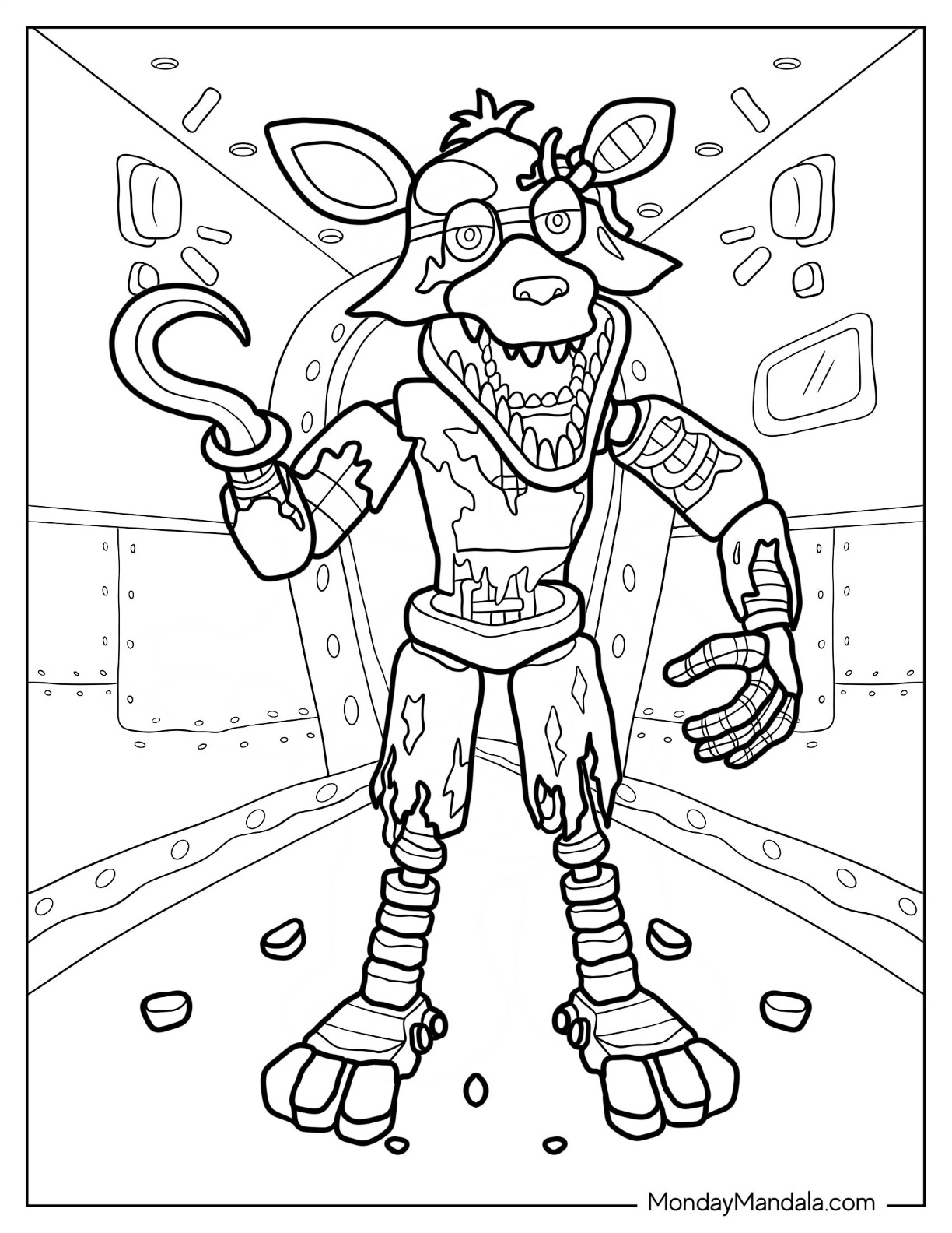 Five nights at freddies coloring pages free pdf printables