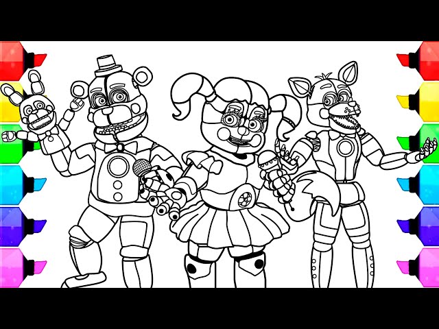 Fnaf help wanted coloring pages how to color circus baby funtime freddy and funtime foxy