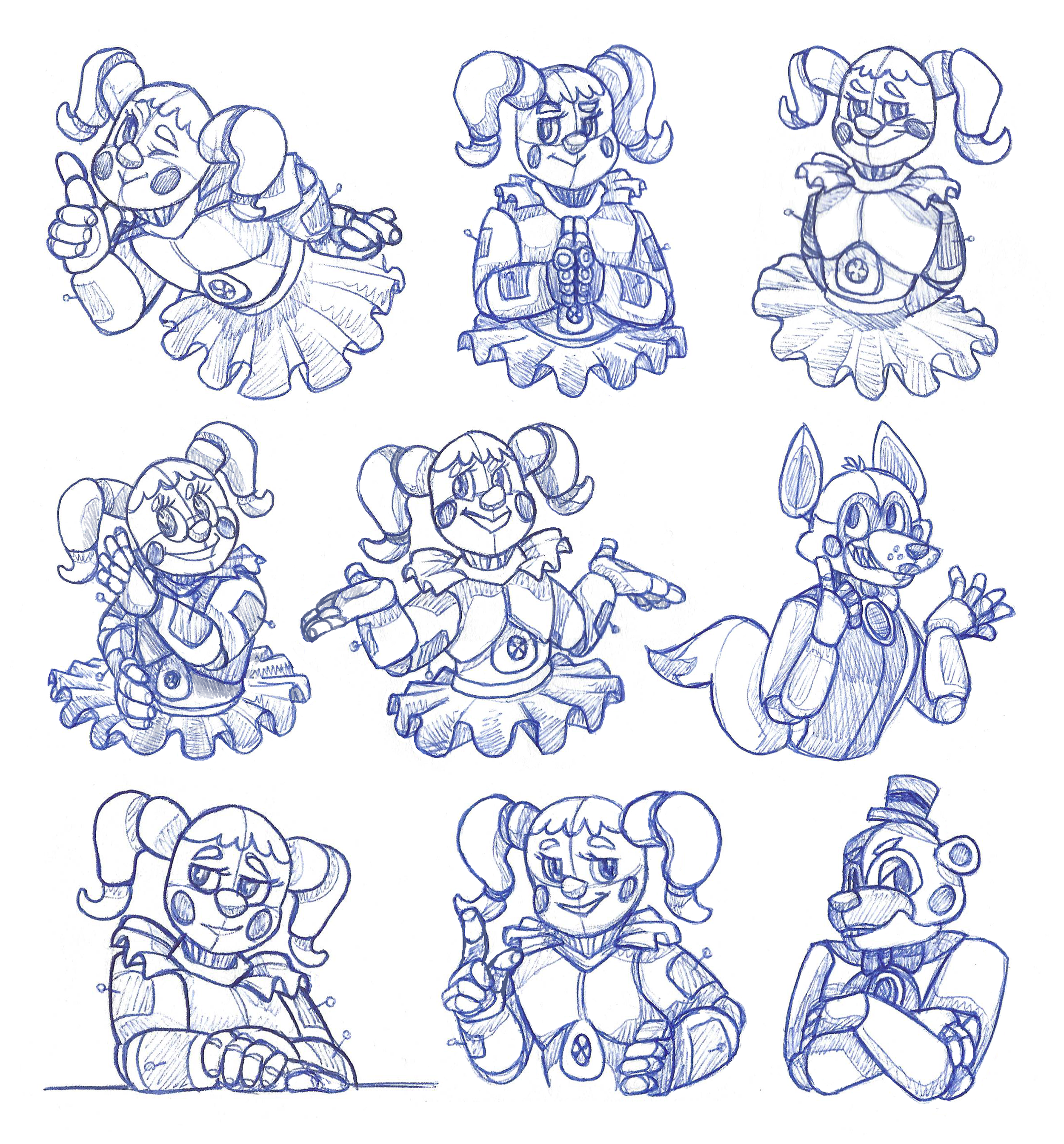 Fnaf sister location sketches