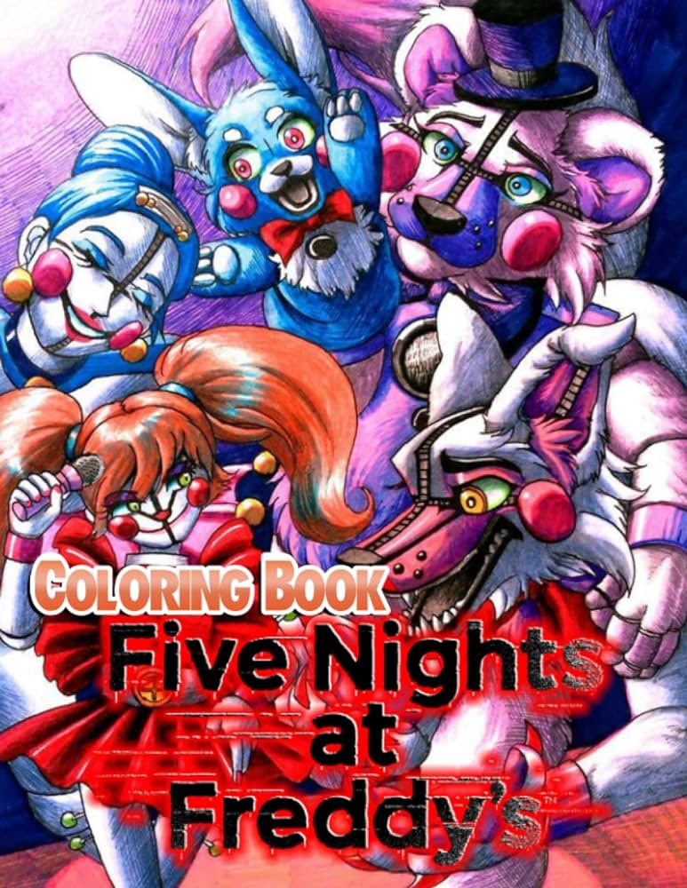 Fáve nághts at fráºddys fnaf coloring book encourage creativity for kids toddlers with one sided drawing pages of fnaf characters and iconic scenes for kids maybelle harden kitap