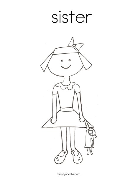 Sister coloring page