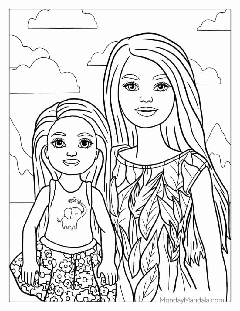 Barbie coloring pages free pdf printables