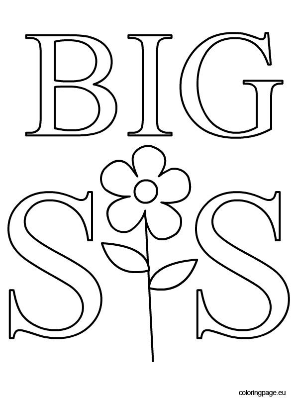 Big sister coloring page