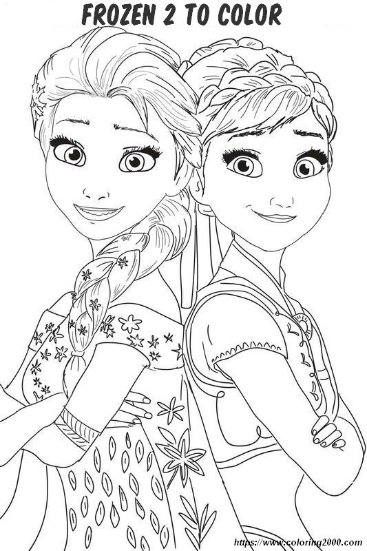 Coloring prince princess page the two sisters to print out or color online