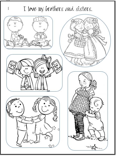 Lds activity ideas i love my brothers and sisters coloring page