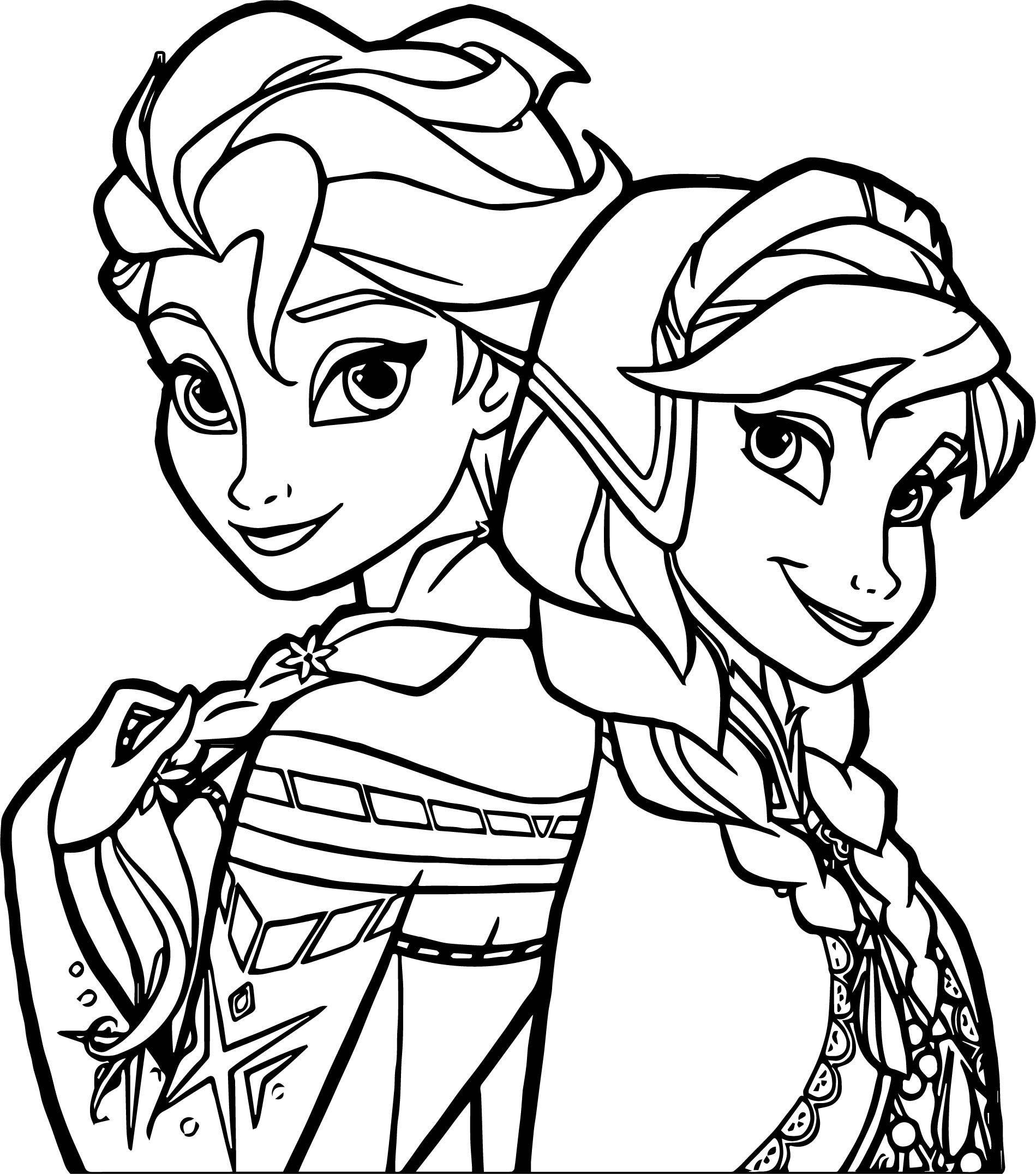 Frozen sisters coloring page