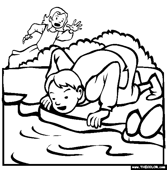 Brother and sister online coloring page