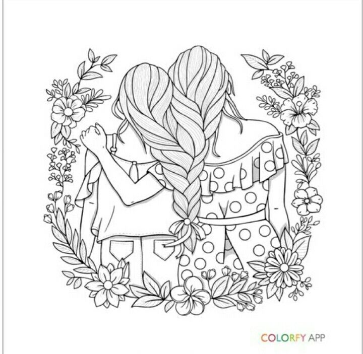 My frind my sister bff drawings cute coloring pages coloring pages inspirational