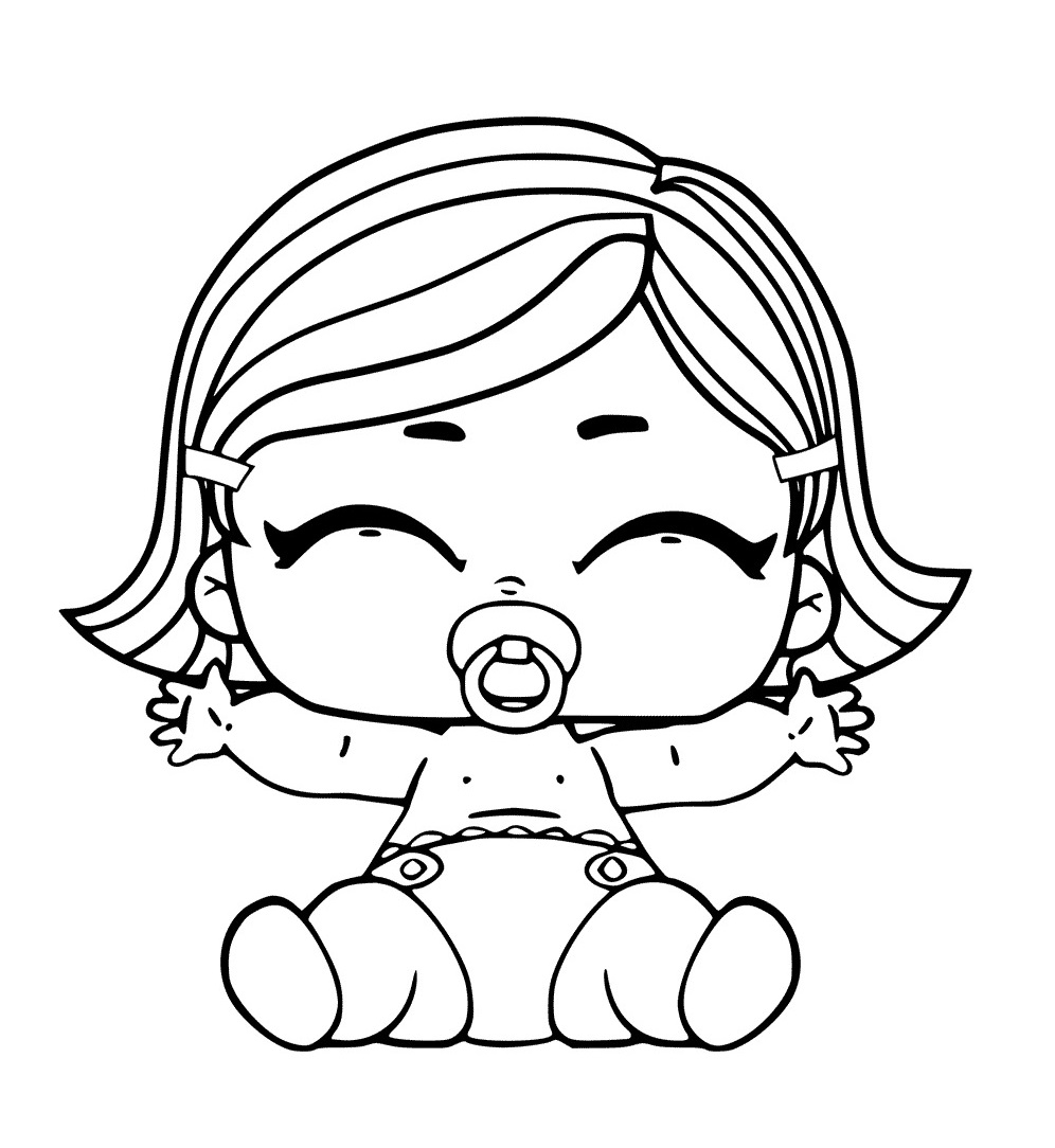 Lol suprise doll baby lil sister coloring page