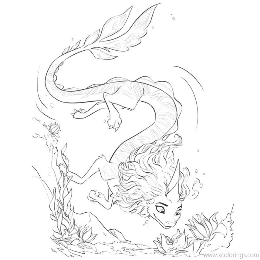 Raya and the last dragon coloring pages sisu under the water dragon coloring page easy dragon drawings dragon drawing