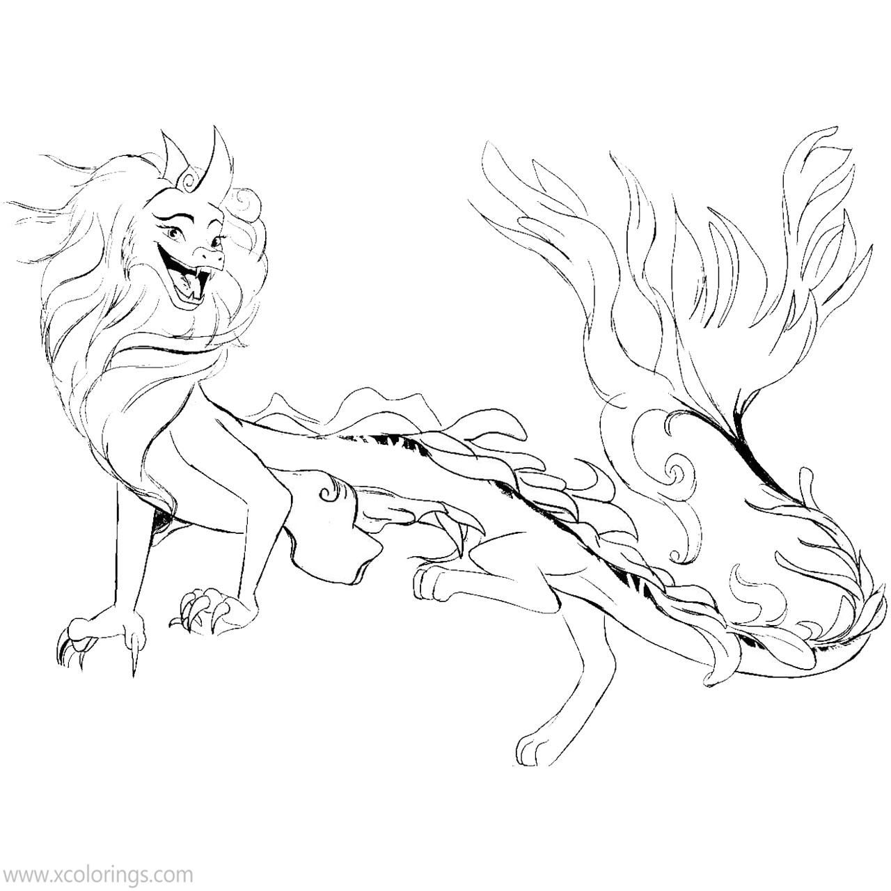 Dragon sisu from raya and the last dragon coloring pages