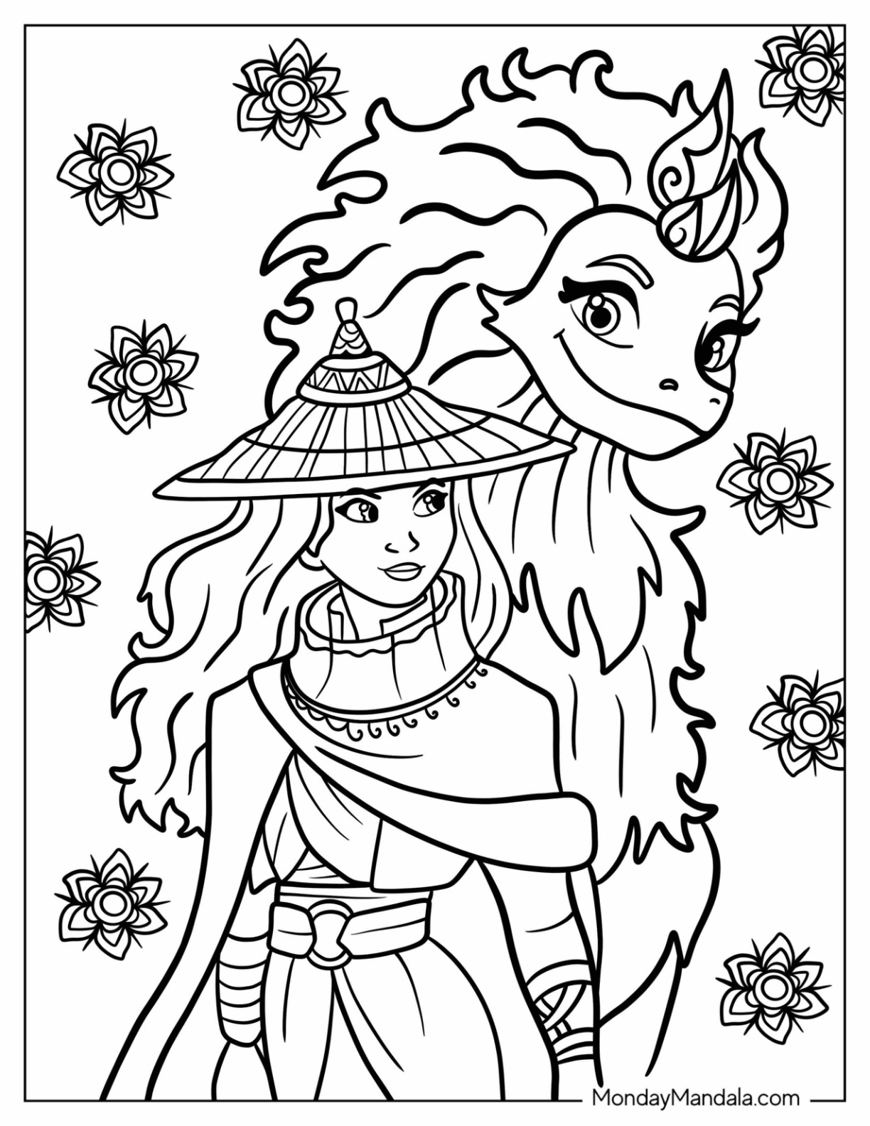 Raya the last dragon coloring pages free pdfs