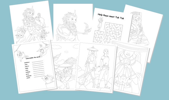 Raya and the last dragon coloring pages for kids printable raya and dragon worksheet raya and sisu pdf coloring pages for kids cartoon