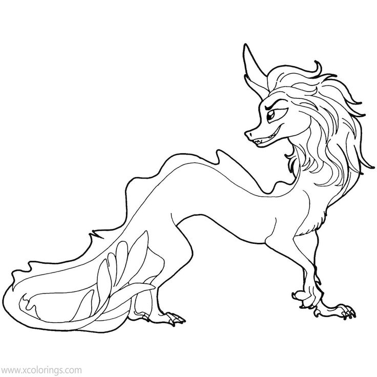 Raya and the last dragon coloring pages sisu lineart dragon coloring page dragon silhouette disney coloring pages