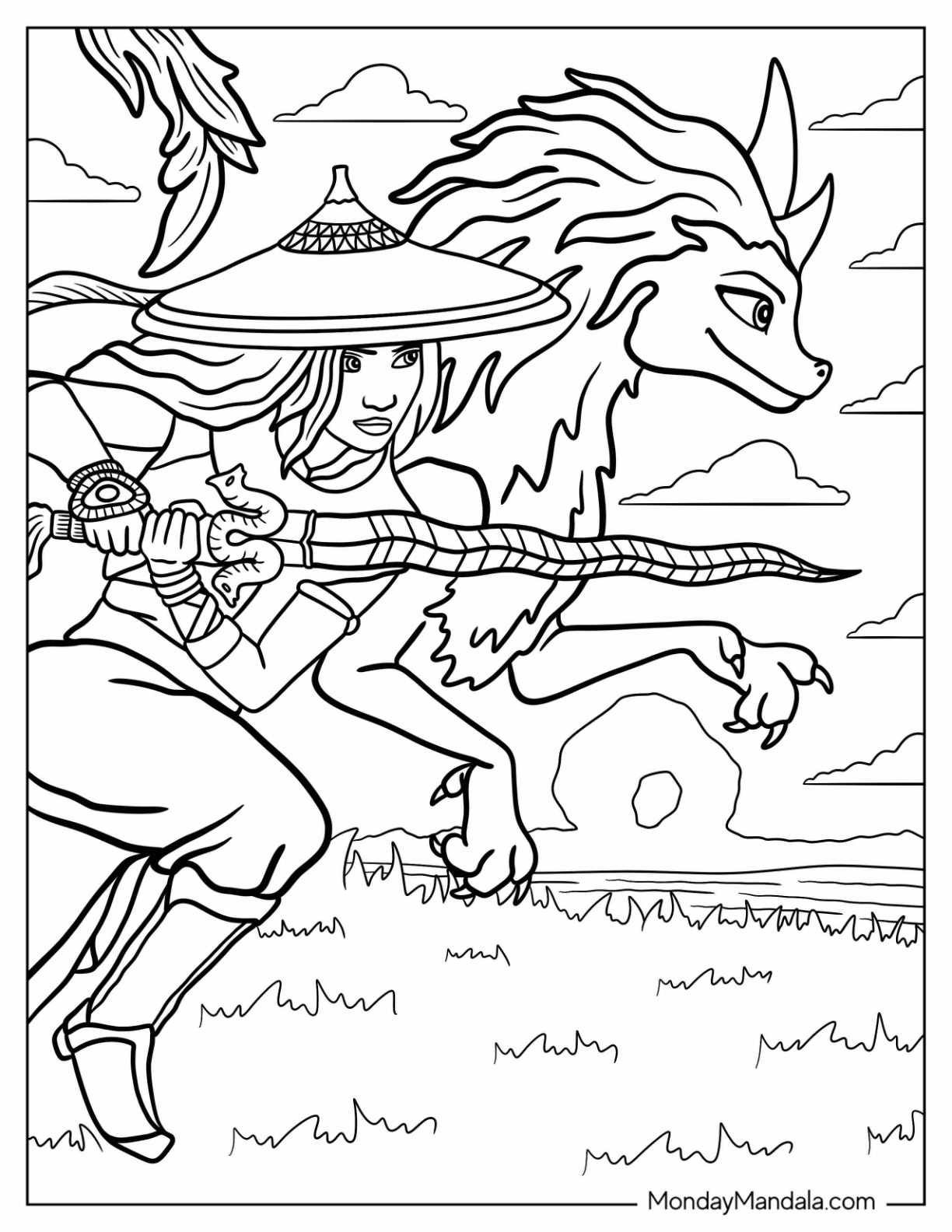 Raya the last dragon coloring pages free pdfs