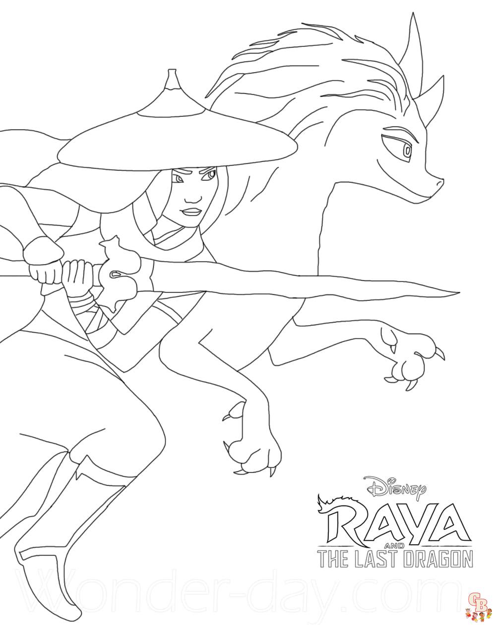 Get creative with sisu raya and the last dragon coloring pages