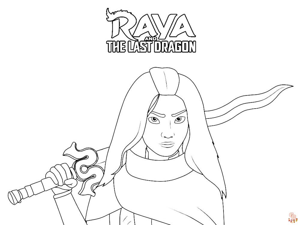 Free raya and last dragon coloring pages printable