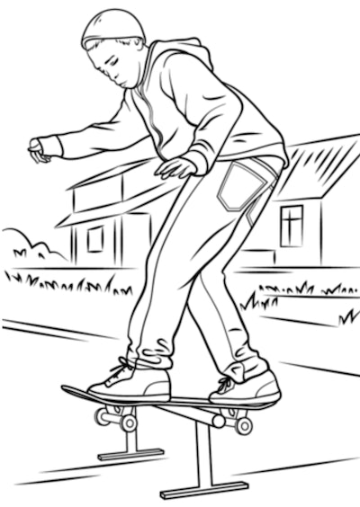 Free skateboarding coloring pages for skaters of all ages