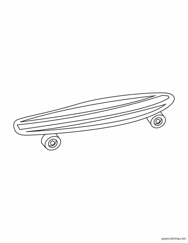 Skateboard coloring pages á printable painting template