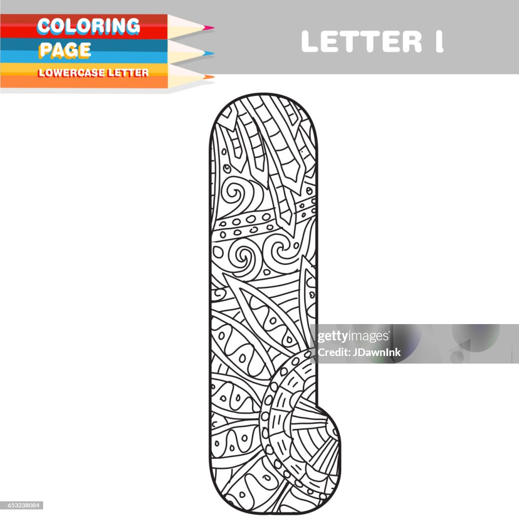 Adult coloring book lower case letters hand drawn template high