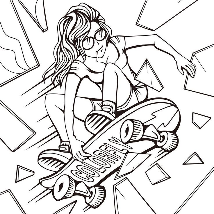 Ðcolorflyfreebie ðµshe is a skater girl she said see ya later boy ðµ some artist in our munâ coloring pages adult coloring pages coloring pages for girls