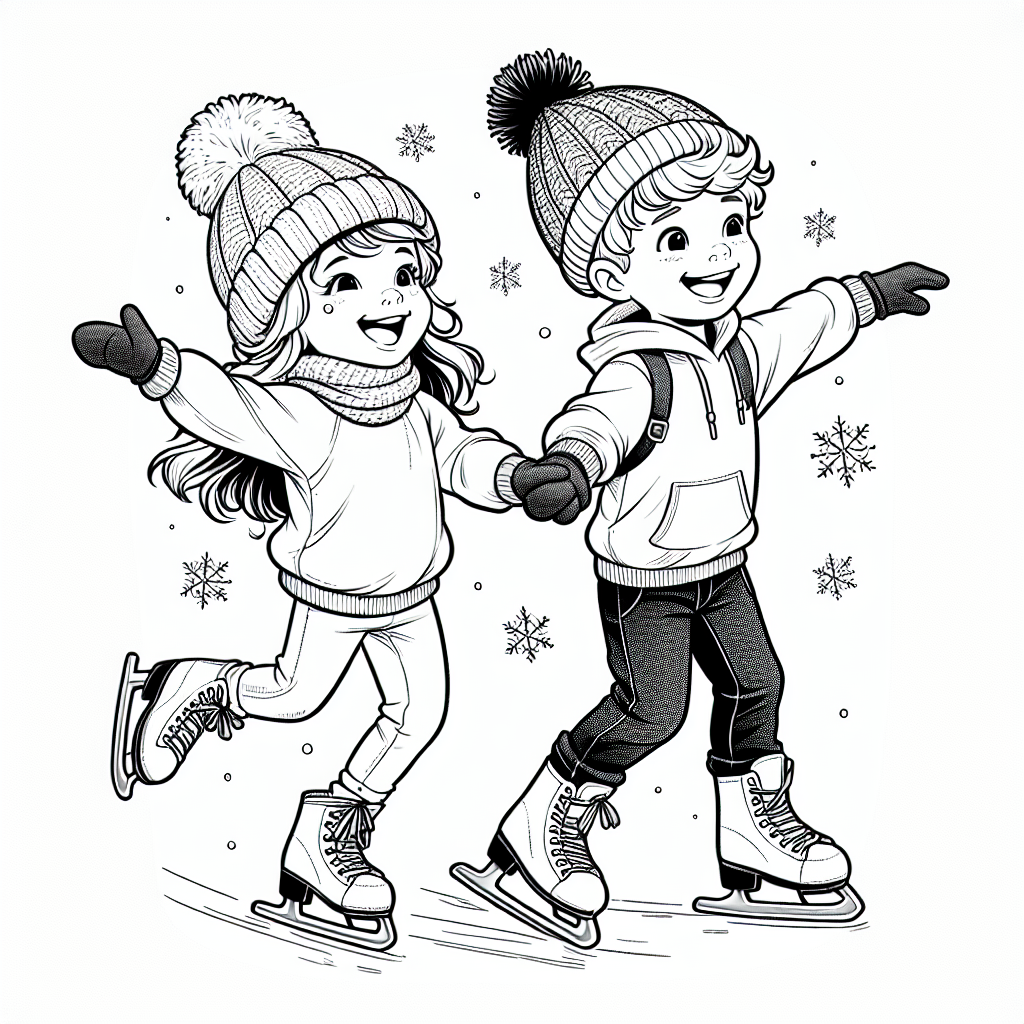 Ice skating coloring pages