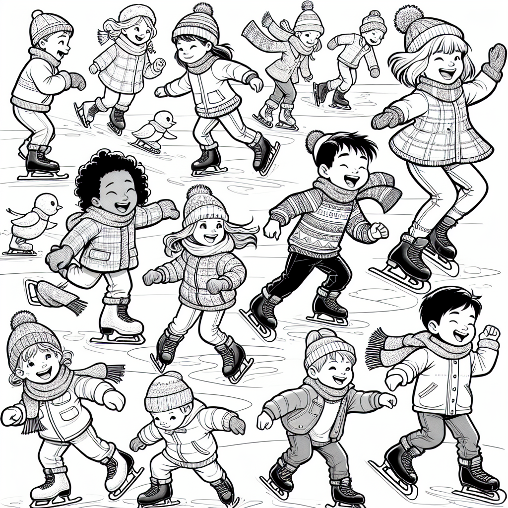 Ice skating coloring pages