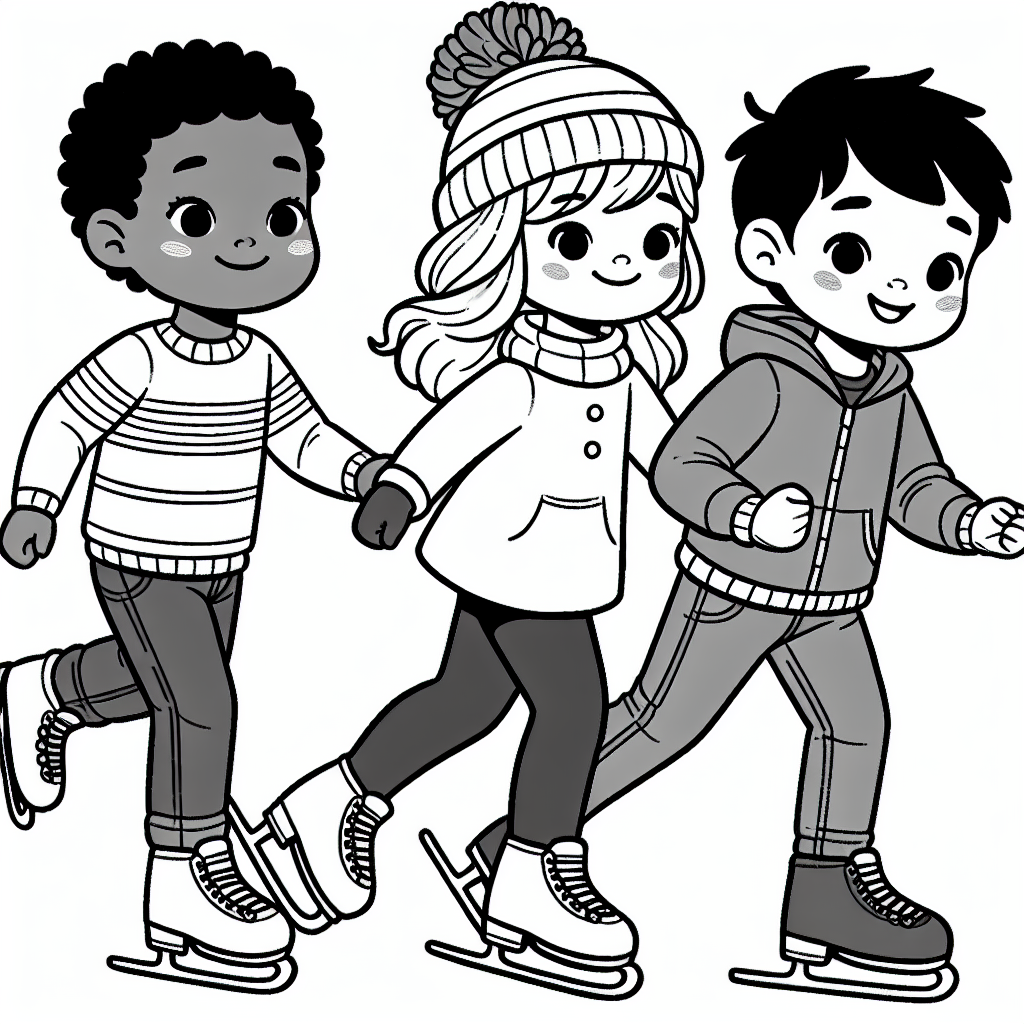 Ice skating coloring pages