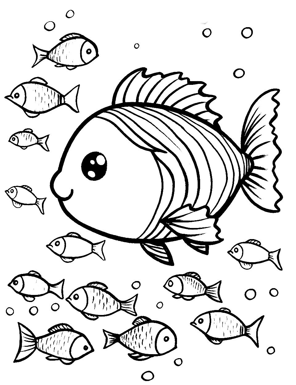 Fish coloring pages free printable sheets