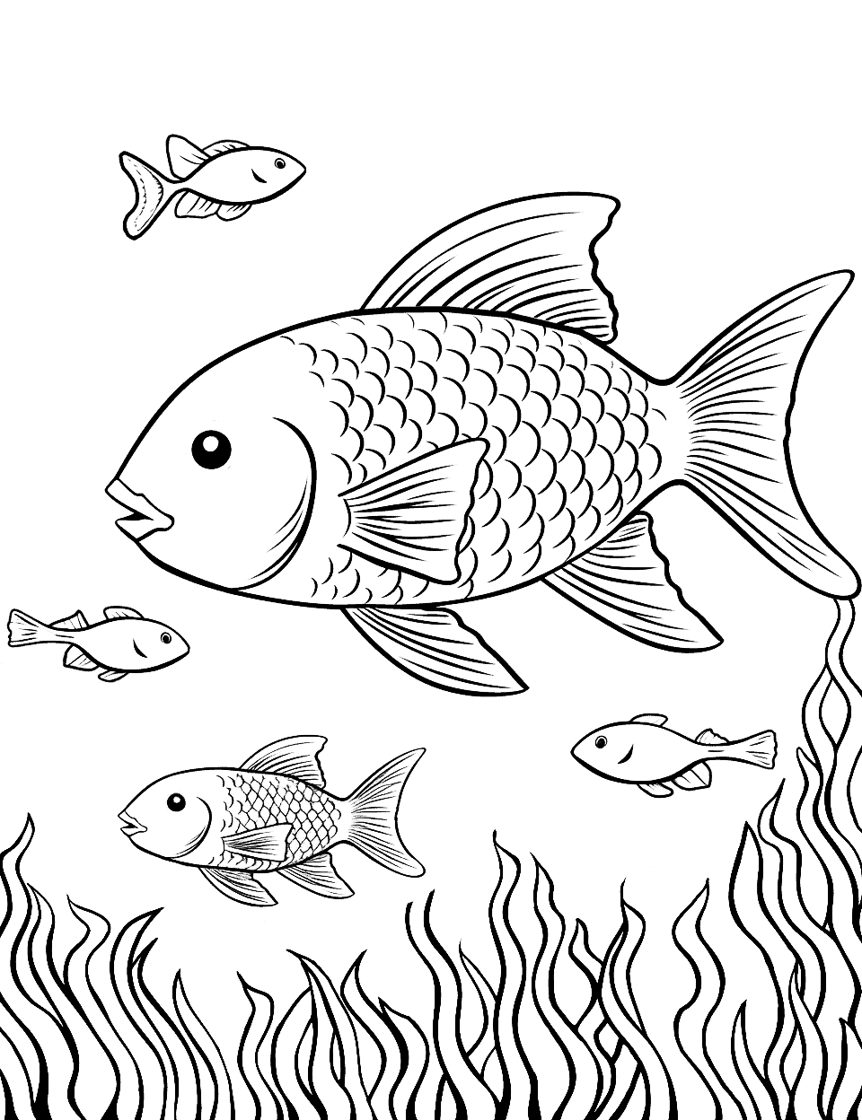 Fish coloring pages free printable sheets