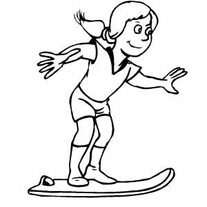 Future girl on skateboard coloring page