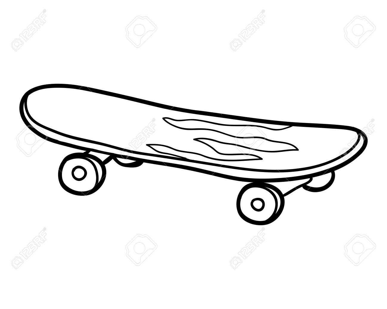 Coloring book for children skateboard royalty free svg cliparts vectors and stock illustration image