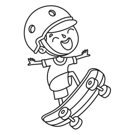 Skateboard coloring page cliparts stock vector and royalty free skateboard coloring page illustrations