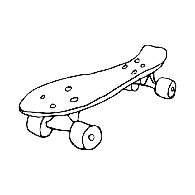 Premium vector skate board doodles for coloring page