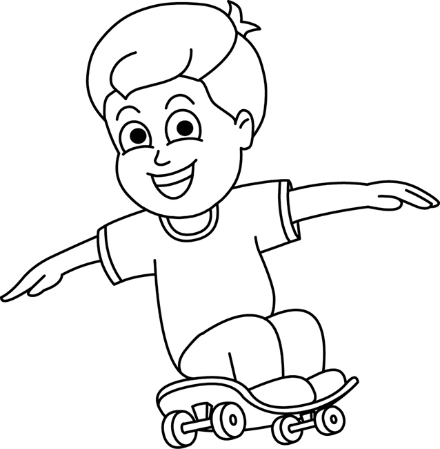 Sports black and white outline clipart