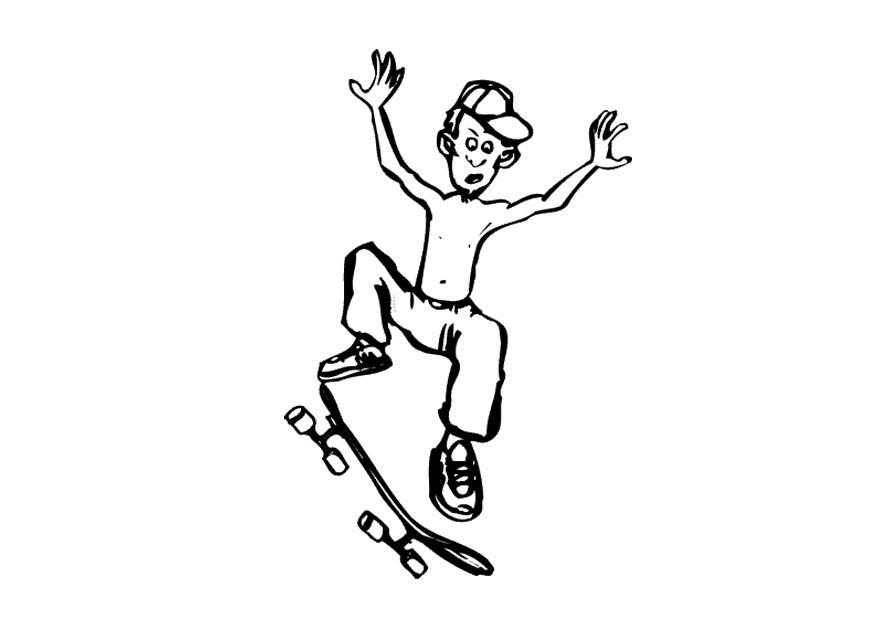 Coloring page skateboarding