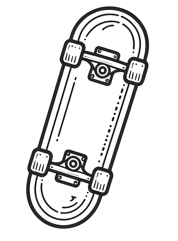Print skateboard coloring page