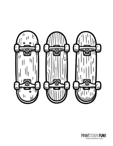 Skateboards skateboarder coloring pages at