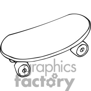 Clip art of black and white outline of a skateboard clip art black and white graphic