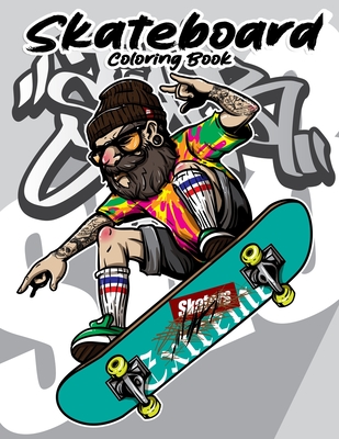 Skateboard coloring book funny skateboarding coloring book for adults teenagers and kids paperback penguin bookshop