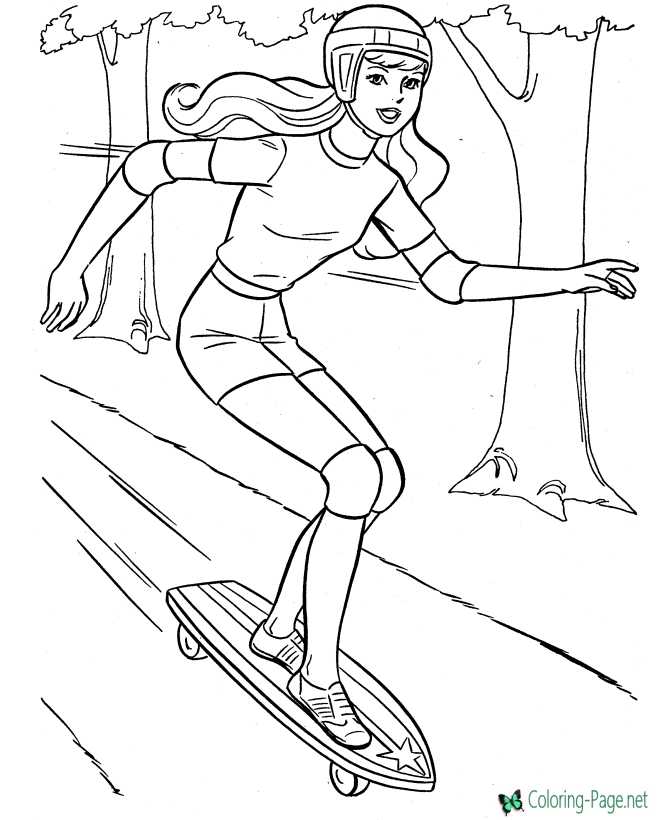 Girl skateboarding