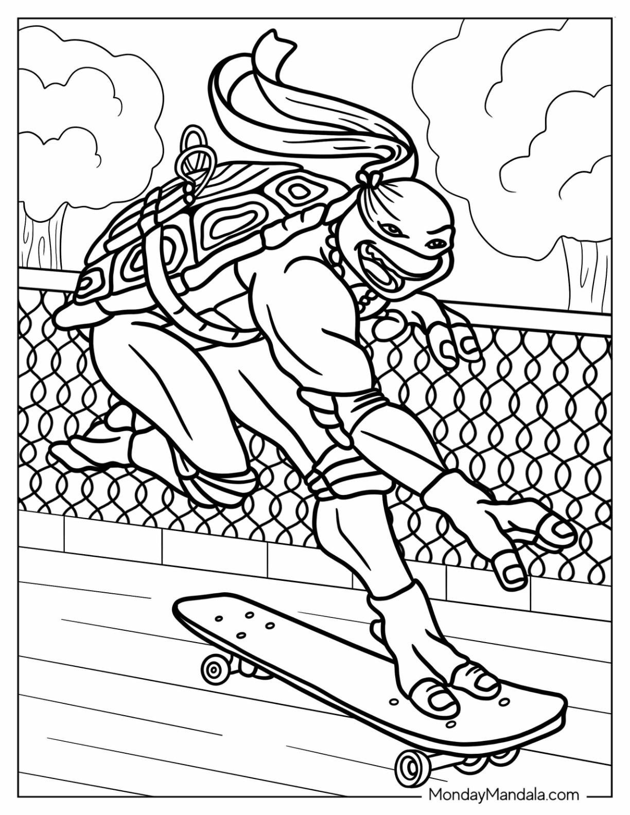 Ninja turtles coloring pages free pdf printables