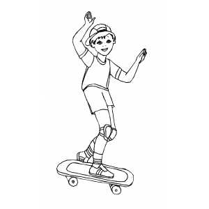 Skateboarding boy coloring sheet